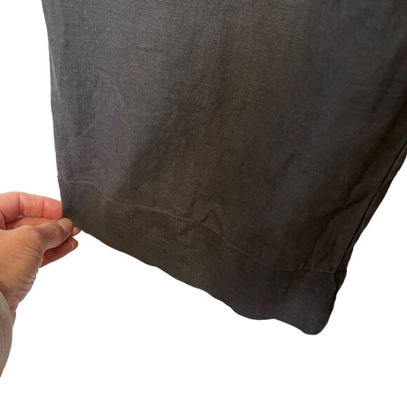 TAHARI Women's Charcoal Gray Belted High Rise Flare Leg Career Dress Pants 12 - Picture 5 of 9